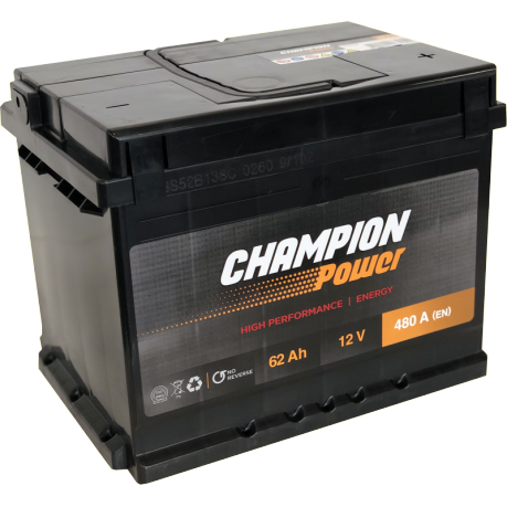 Akumuliatorius Champion Power 62AH 480A Akumuliatorius Champion Power 62AH 480A