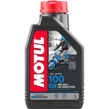Alyva motociklams Motul 100 2T MINERAL, 1L