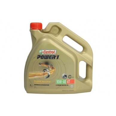 Alyva motociklams Castrol Power 1 10W40, 4L Alyva motociklams Castrol Power 1 10W40, 4L