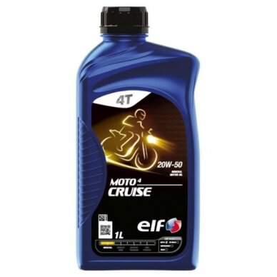 Alyva motociklams ELF MOTO 4 CRUISE 20W50, 1L Alyva motociklams ELF MOTO 4 CRUISE 20W50, 1L