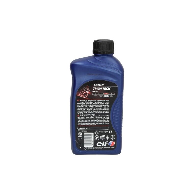 Alyva motociklams ELF MOTO 4 TWIN TECH 20W60, 1L 1 Alyva motociklams ELF MOTO 4 TWIN TECH 20W60, 1L 1