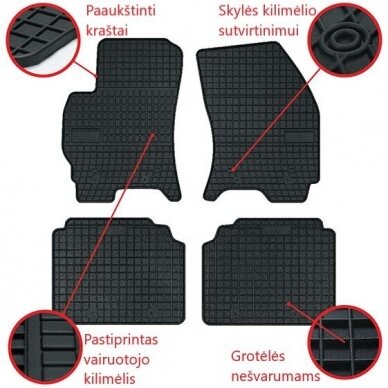 Toyota Aygo (2005 - 2014) guminiai salono kilimėliai 5