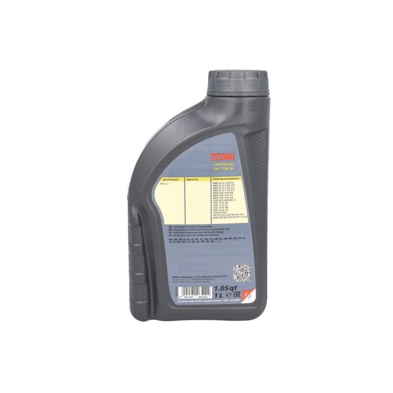 Transmisinė alyva Fuchs Titan SINTOFL.75W80, 1L 1 Transmisinė alyva Fuchs Titan SINTOFL.75W80, 1L 1