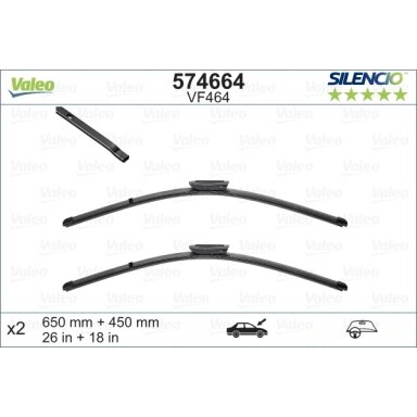 Valytuvai Valeo Silencio Xtrm 650/450mm
