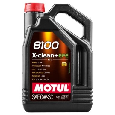 Variklio alyva Motul 8100 XCLEAN+ EFE 0W30, 5L