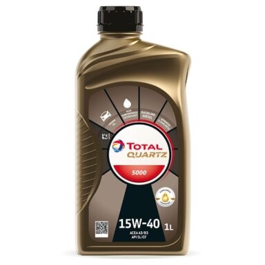 Variklio alyva Total Quartz 5000 15W40, 1L