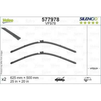 Valytuvai Valeo Silencio 625/500mm Valytuvai Valeo Silencio 625/500mm