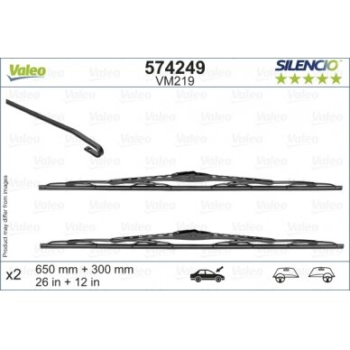 Valytuvai Valeo Silencio 650/280mm Valytuvai Valeo Silencio 650/280mm