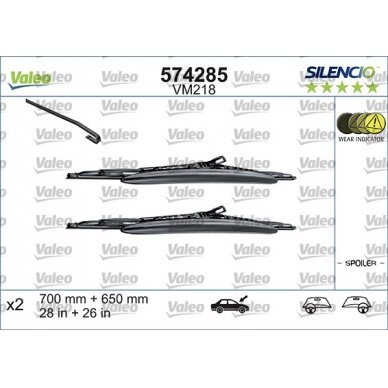 Valytuvai Valeo Silencio 700/650mm Valytuvai Valeo Silencio 700/650mm