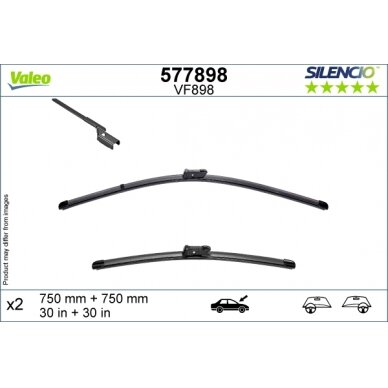 Valytuvai Valeo Silencio 750/750mm Valytuvai Valeo Silencio 750/750mm