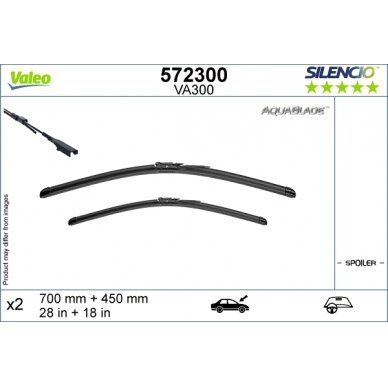 Valytuvai Valeo Silencio Aquablade 700/450mm Valytuvai Valeo Silencio Aquablade 700/450mm