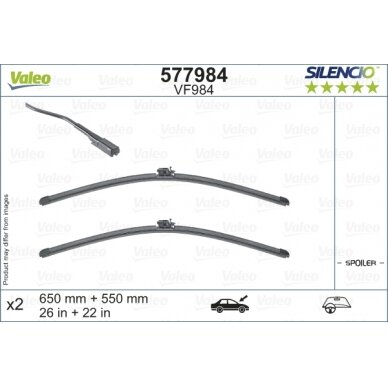 Valytuvai Valeo Silencio Xtrm 650/550mm Valytuvai Valeo Silencio Xtrm 650/550mm