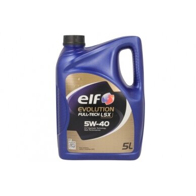 Variklio alyva ELF Evolution Fulltech LSX 5W40, 5L Variklio alyva ELF Evolution Fulltech LSX 5W40, 5L