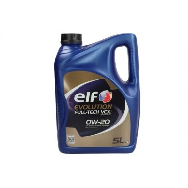 Variklio alyva ELF Evolution Fulltech VCX 0W20, 5L Variklio alyva ELF Evolution Fulltech VCX 0W20, 5L