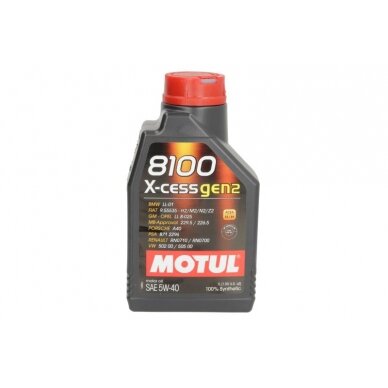 Variklio alyva Motul 8100 X-CESS GEN2 5W40, 1L Variklio alyva Motul 8100 X-CESS GEN2 5W40, 1L