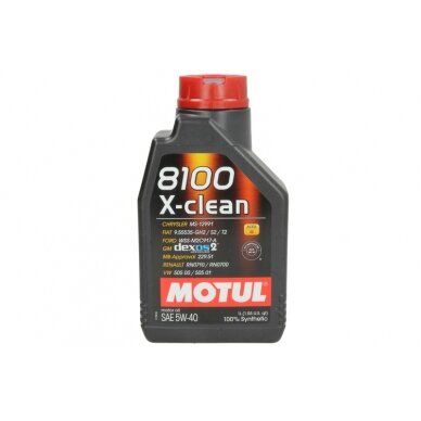 Variklio alyva Motul 8100 X-CLEAN 5W40 C3, 1L Variklio alyva Motul 8100 X-CLEAN 5W40 C3, 1L