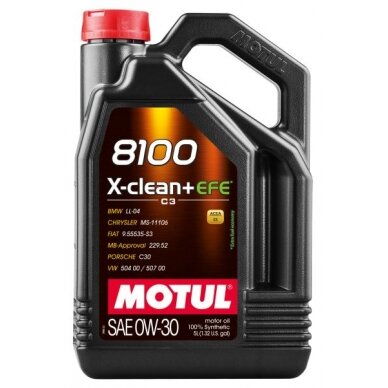 Variklio alyva Motul 8100 XCLEAN+ EFE 0W30, 5L Variklio alyva Motul 8100 XCLEAN+ EFE 0W30, 5L