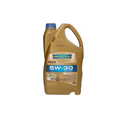 Variklio alyva Ravenol HDX SAE 5W30, 4L Variklio alyva Ravenol HDX SAE 5W30, 4L
