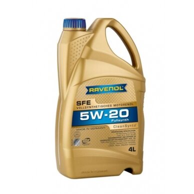 Variklio alyva Ravenol SFE SAE 5W20, 4L Variklio alyva Ravenol SFE SAE 5W20, 4L