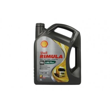 Variklio alyva Shell Rimula R6 LME+ 5W30, 5L Variklio alyva Shell Rimula R6 LME+ 5W30, 5L
