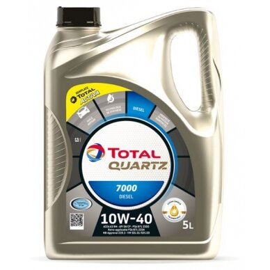 Variklio alyva Total Quartz 7000 DIESEL 10W40, 5L Variklio alyva Total Quartz 7000 DIESEL 10W40, 5L