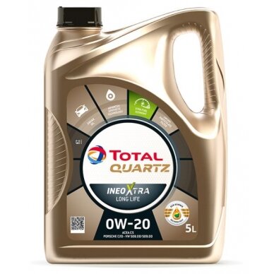 Variklio alyva Total Quartz XTRA LL 0W20, 5L Variklio alyva Total Quartz XTRA LL 0W20, 5L