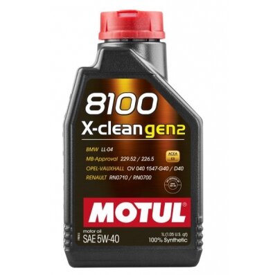 Variklio alyva Motul 8100 X-CLEAN GEN2 5W40, 1L Variklio alyva Motul 8100 X-CLEAN GEN2 5W40, 1L