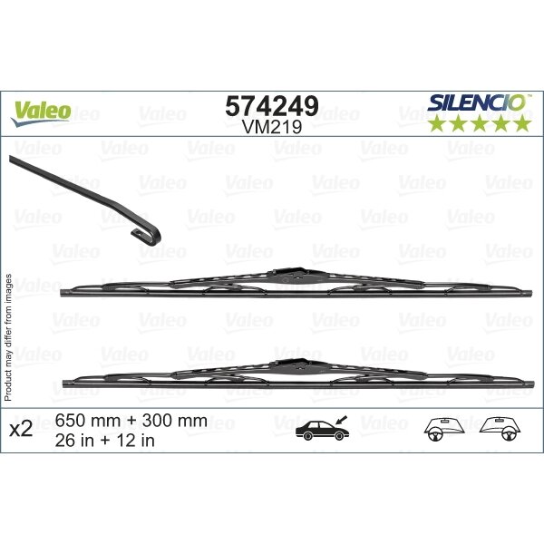 Valytuvai Valeo Silencio 650/280mm Valytuvai Valeo Silencio 650/280mm