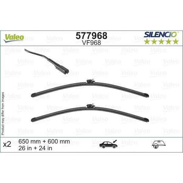 Valytuvai Valeo Silencio 650/600mm Valytuvai Valeo Silencio 650/600mm
