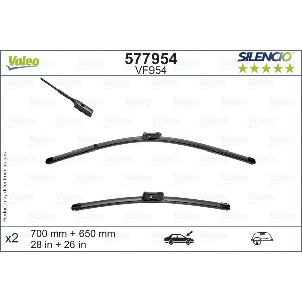Valytuvai Valeo Silencio 700/650mm Valytuvai Valeo Silencio 700/650mm