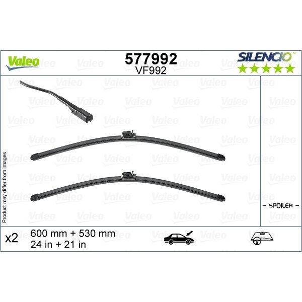Valytuvai Valeo Silencio Xtrm 600/530mm