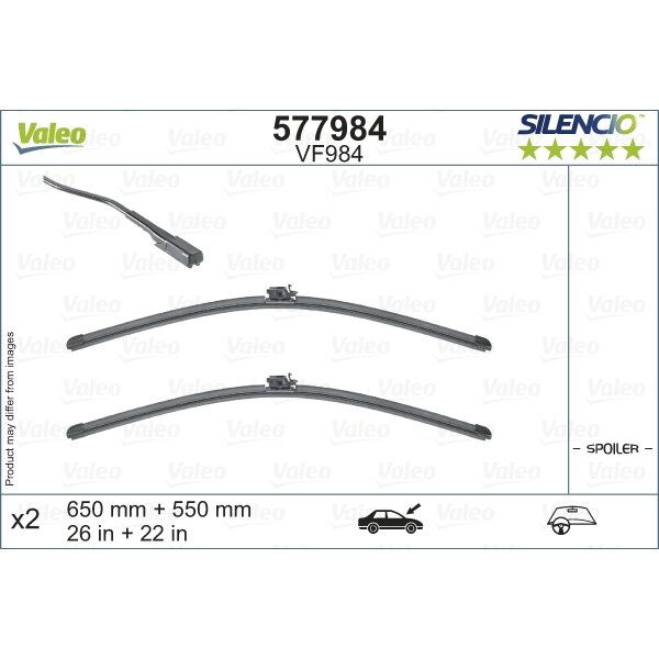 Valytuvai Valeo Silencio Xtrm 650/550mm Valytuvai Valeo Silencio Xtrm 650/550mm